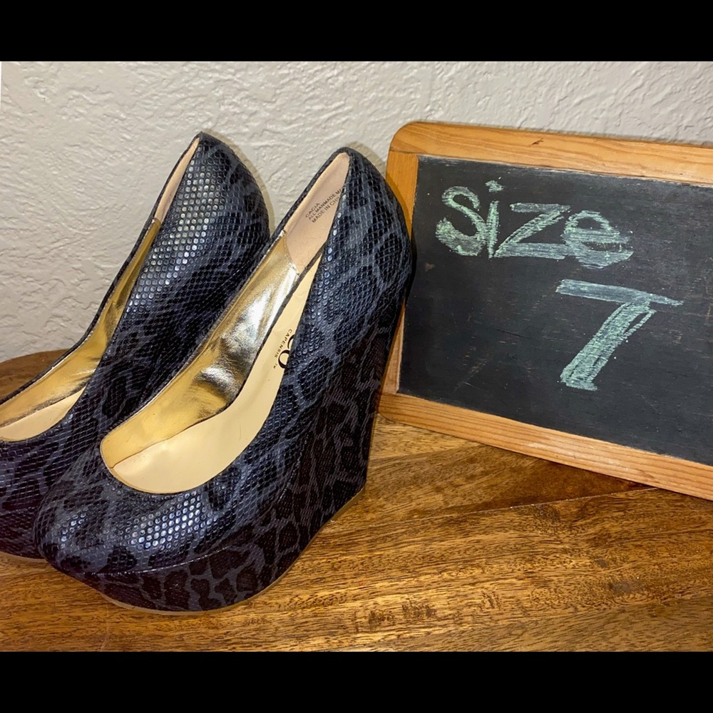 Bucco Capensis Snakeskin Wedge Heels